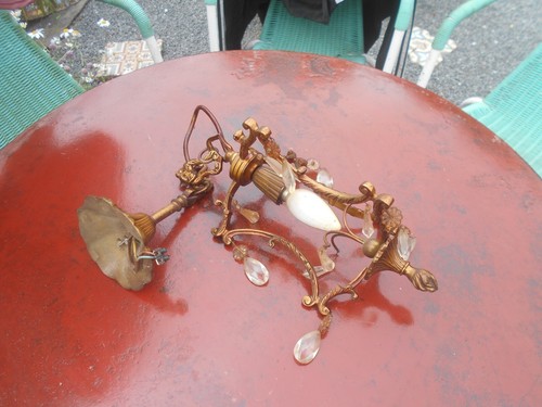 Lustre ancien support bronze - lustre,
