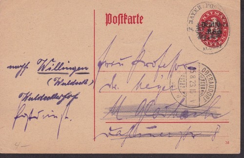 Allemagne entiers postaux - postaux, 1923