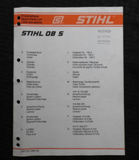 Véritable STIHL 08 S Tronçonneuse Pièces Liste Catalogue Manuel Original