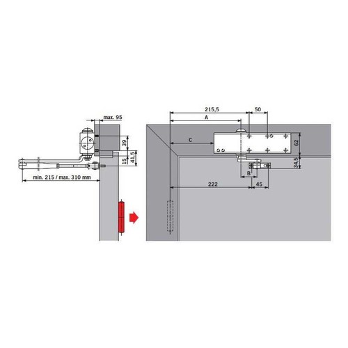 Ferme porte profil 3 - porte, ts