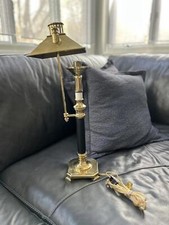 Chapman Bouillotte Brass Shade Candle Arm Brass Lamp 22" 
