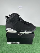 Size 10 - Nike Air Jordan 6 Black Metallic Silver Chrome DX2836-001 - Pre-owned