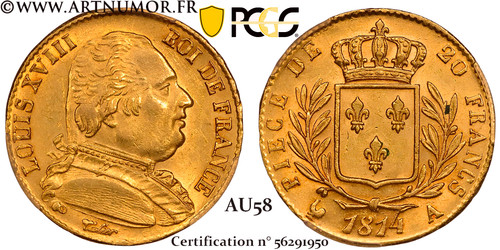 Louis xviii francs or - -,