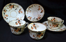 3 tasses et sous tasses à thé porcelaine anglaise début XX e