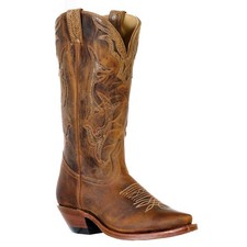 9616 Bottes Boulet western country Bout pointue marron femme