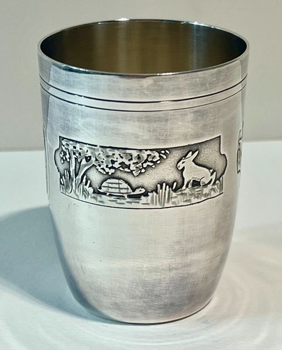 Timbale décor lièvre - lièvre, tortue