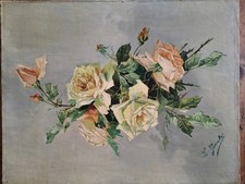 huile sur toile ancienne Rose