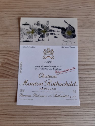 étiquette vin chateau mouton - étiquette,