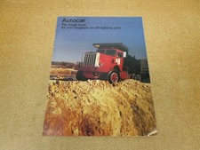 1980's Autocar Off Highway construction semi truck sales brochure 6pg ORIGINAL