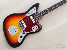 1966 Fender Jaguar Vintage Offset Guitar Sunburst w/ Big Neck, Case