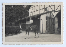 Young boy on horse Godelse 1938 - old photo snapshot