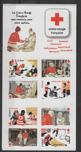 Carnet timbres croix rouge - carnet, de