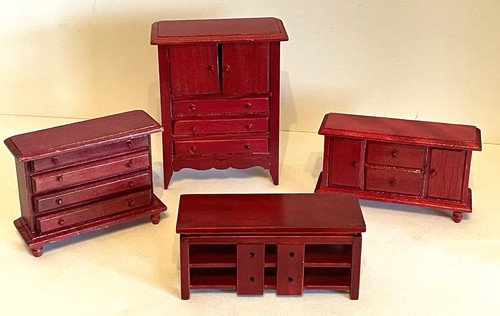 Miniature wood doll house - wood,