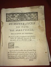 PROVENCE. REMONTRANCES SUR LA