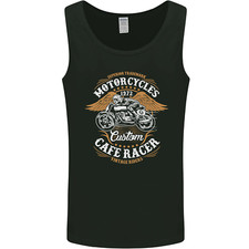 Biker Custom Cafe Racer Motorcycle Mens Vest Tank Top