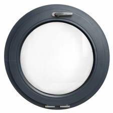 Fenêtre ronde à soufflet PVC Oeil de boeuf Gris Anthracite lisse 7016