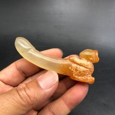 Old China Jade Hand-Carved Statue People penis phallus Amulet Pendant,N536