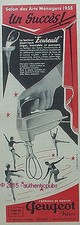 ADVERTISEMENT PEUGEOT FRERES ELECTRIC DRUMMER SQUIRREL DANCE 1958 FRENCH AD PUB