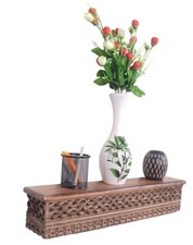 Étagère Murale En Bois Fait Main Décoration Murale Marron Clair