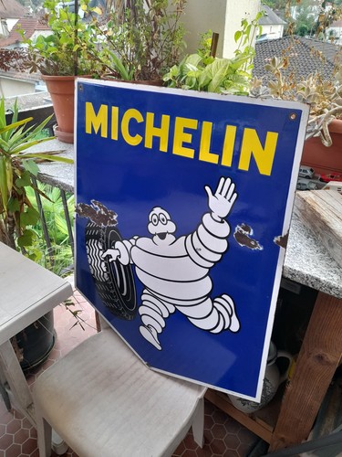 Plaque émaillée michelin - émaillée,