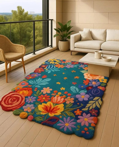 Tapis irrégulier touffeté - , à