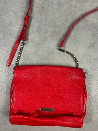 Sac main cuir rouge - main,
