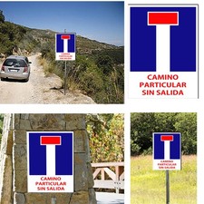 Panneau Route Sans Issue. Sandwich Aluminium 3Mm D'Épaisseur