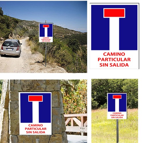 Panneau route sans - route, issue