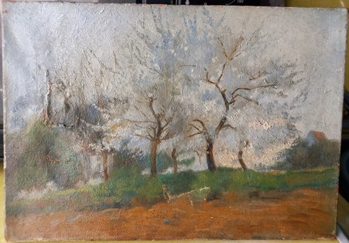 Huile toile paysage ancien - paysage,