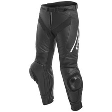 Pantalon de moto en cuir Dainese P. Delta 3 noir/blanc