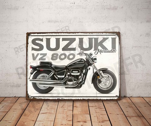 Plaque métal vintage suzuki - métal,