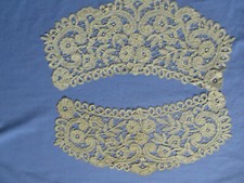 pair of antique lace cuffs hand spindles Duchess of Bruges