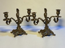 paire de chandeliers En Bronze , Style Rocaille Louis XV 