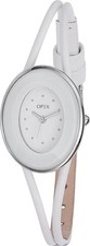 Neuf OPEX Paris EDITH Argent Ton, Cuir Blanc Bande , Ovale FEMME WATCH-X3641LA4