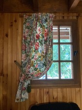 rideau tenture écrue fleurie