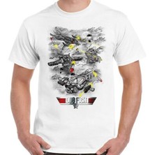 Top Gun T-Shirt Dog Fight Mens Funny Parody US Air Force F-16 Movie Bulldog Pup