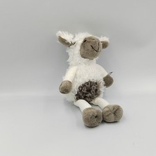 Doudou mouton blanc gris beige