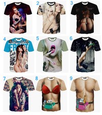 Men women's 3D print T-shirt Sexy Naked women Funny Casual short Shirt tee top