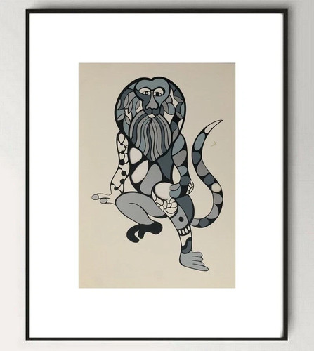 Antique silkscreen print - , by