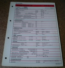 Inspektionsblatt / Service Données Honda Accord Aerodeck 2.0i - Partir Année