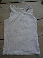 Débardeur blanc brodé en dentelle haut du dos Taille 4/5 ans 110 / 116 cm