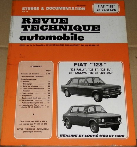 Revue technique fiat 128 - 128, et