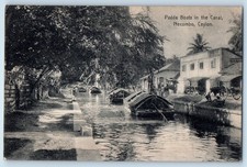 Ceylon/Sri Lanka Postcard Padda Boats in the Canal Negombo c1910 Antique