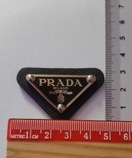 Prada Triangle Plate, Black Silver