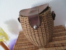 ANCIEN PANIER OSIER E CUIR /