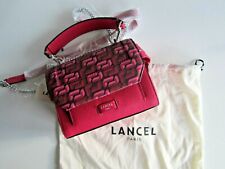 LANCEL Ninon Sac à rabat taille size S Lancelgram cuir fuschia Neuf avec Dutsbag