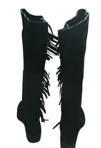 Bottes noires franges - noires, à
