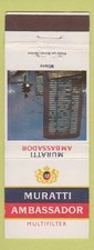 Matchbook Cover - Muratti Ambassador Cigarettes Milano Switzerland