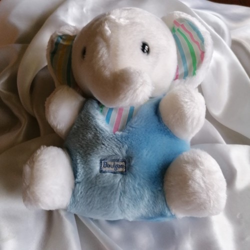 Doudou éléphant bleu - ,, blanc