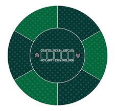 Round Poker Mat 24/31/47/55Inch 6-8 Person Texas Hold'em Pad in Ca...